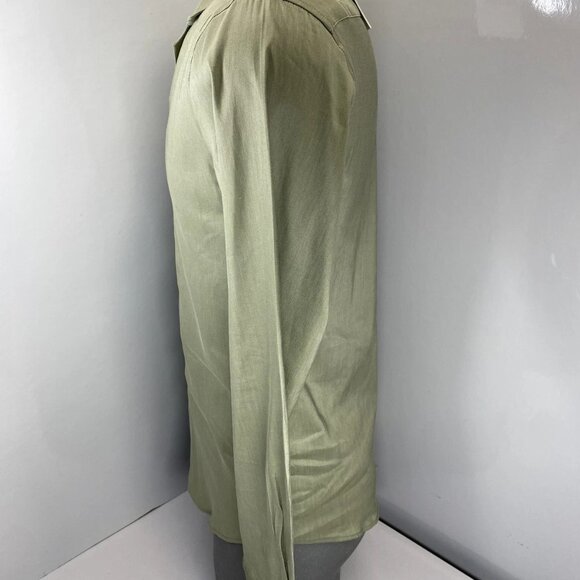 NEW ICON Amsterdam Men’s Linen Long-Sleeve Button-Up Shirt – Olive – Size M - Picture 7 of 8